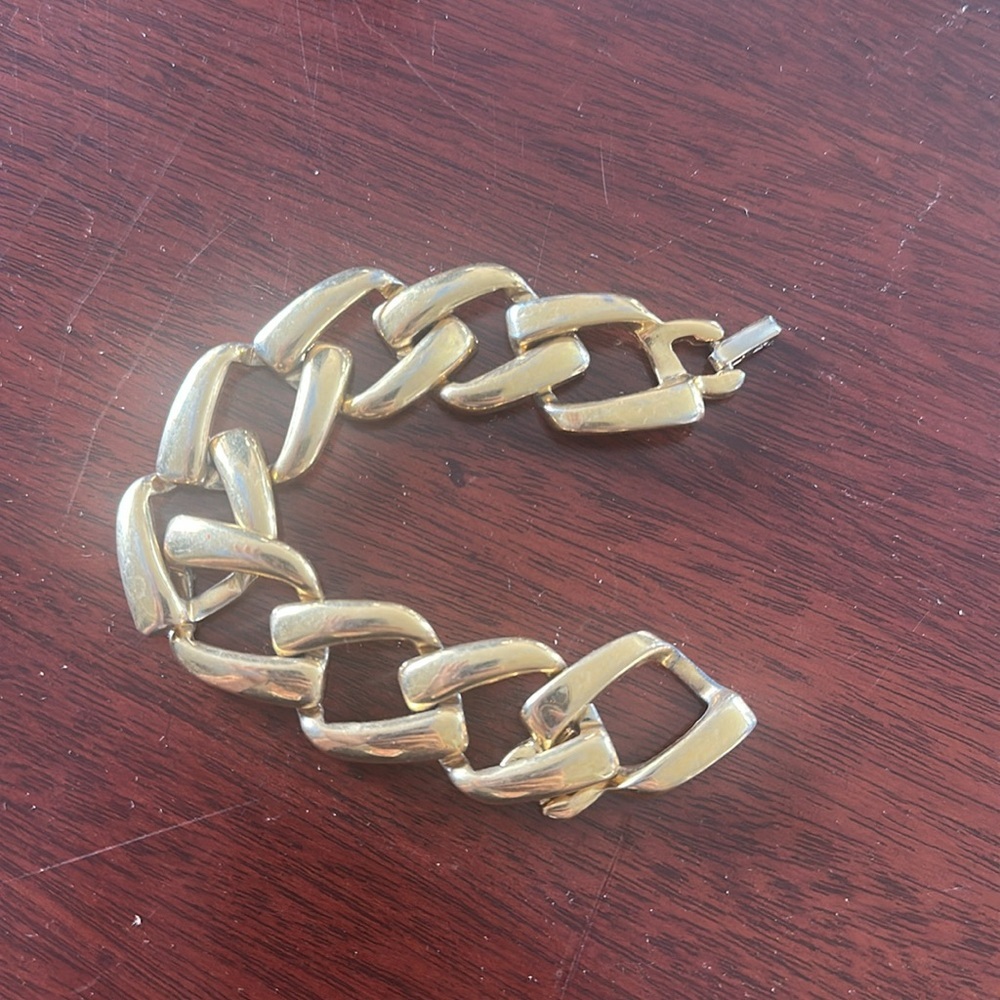 Vintage Napier Chunky Gold Tone Chain Bracelet - 7”
